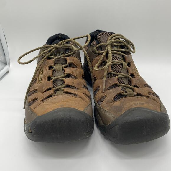 Keen Men's 13 Brown Targhee Vent Leather Hiking Shoes Lace-Up Gorpcore Outdoor - Picture 4 of 7